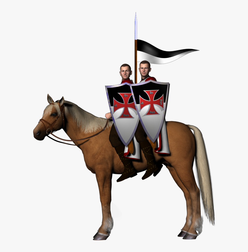 Jpeg, Two Mounted Knights - Knights Of Templar On Horseback, HD Png Download, Free Download