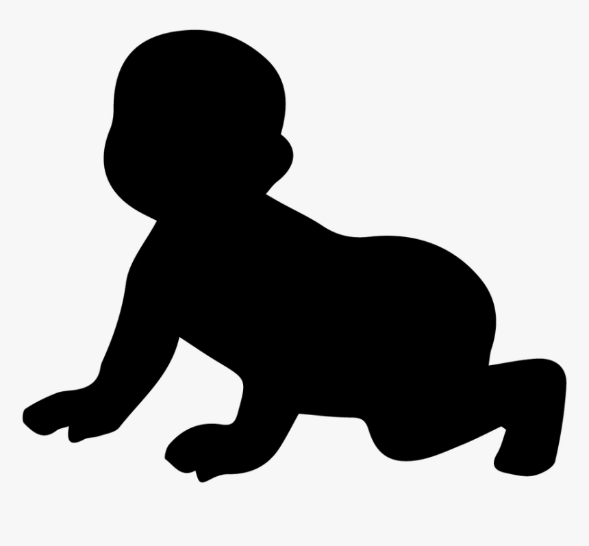 Crawling Silhouette Infant Child - Baby Crawling Silhouette Clipart, HD Png Download, Free Download