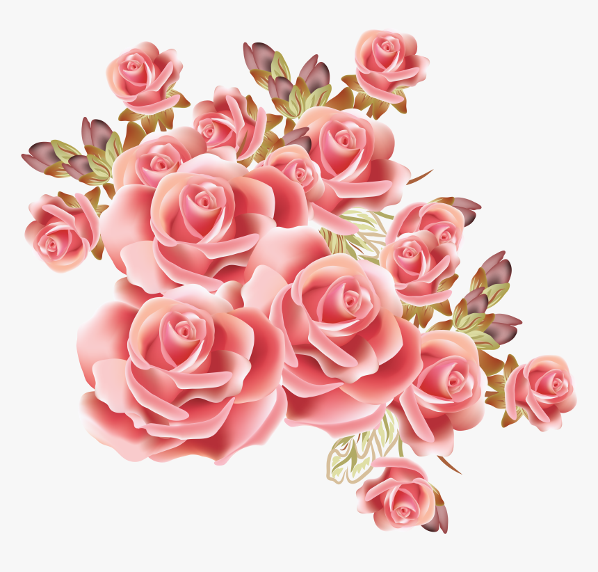 Bouquet Clipart Border Rose Gold Flower Png Transparent Png Kindpng