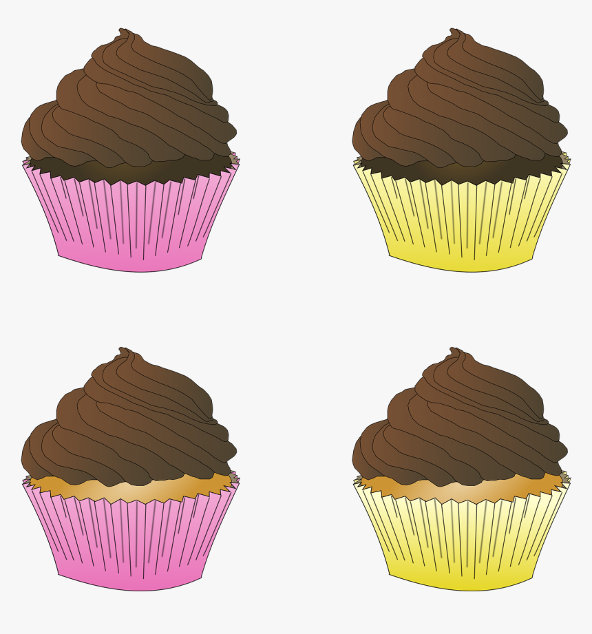 Simple Chocolate Cupcake Cartoon, HD Png Download, Free Download