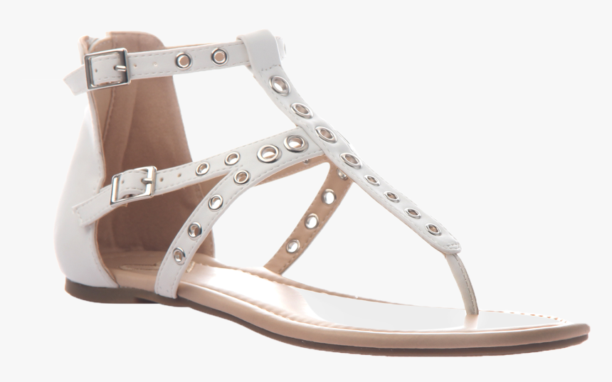 Augusta In White Flat Sandals - Shoe, HD Png Download, Free Download