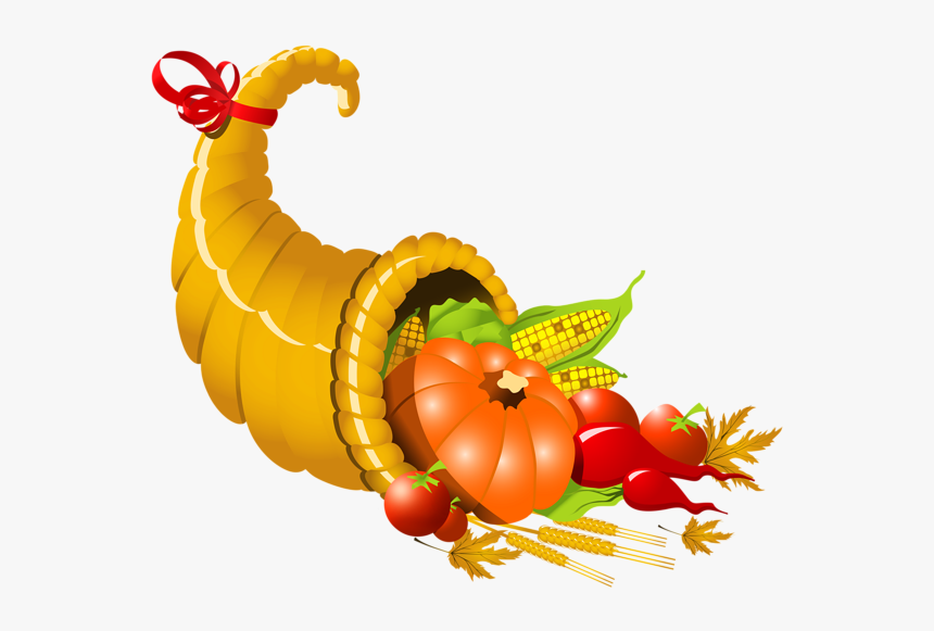 Clipart Fruit Thanksgiving - Cornucopia Thanksgiving Png, Transparent Png, Free Download