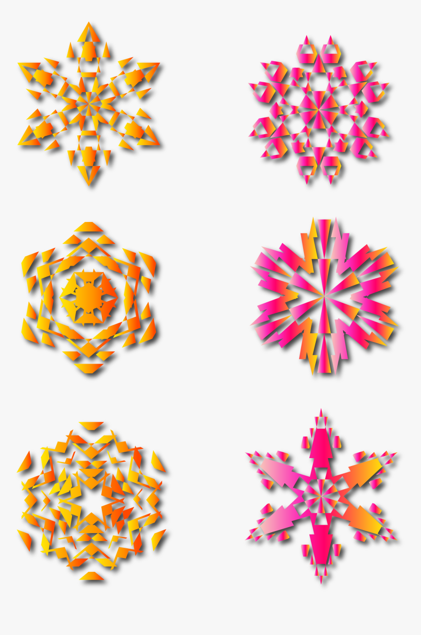 Red Pink Gradient Snowflake Shadow Png And Vector Image, Transparent Png, Free Download