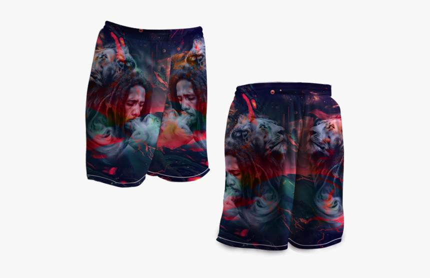 Bob Marley Rasta Basketball Shorts Dye Sub Red Black - Board Short, HD Png Download, Free Download