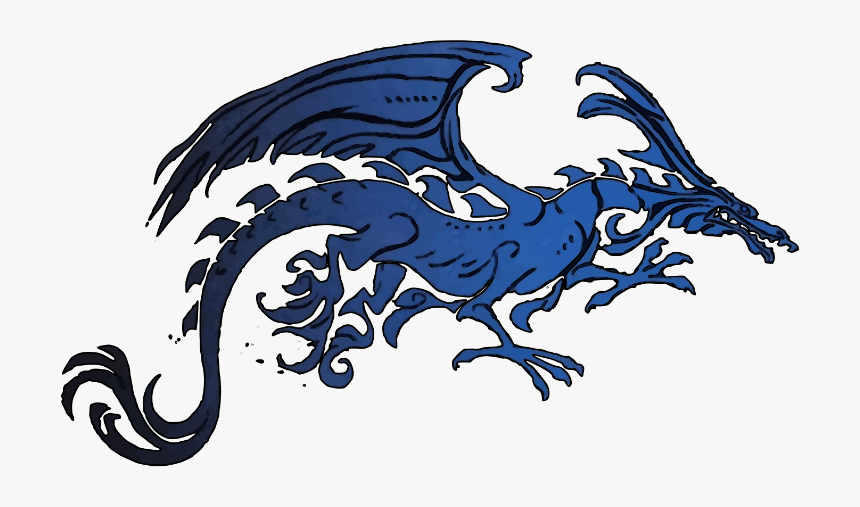 Fierce Black And Blue Tribal Dragon - Public Domain Images Dragon, HD Png Download, Free Download