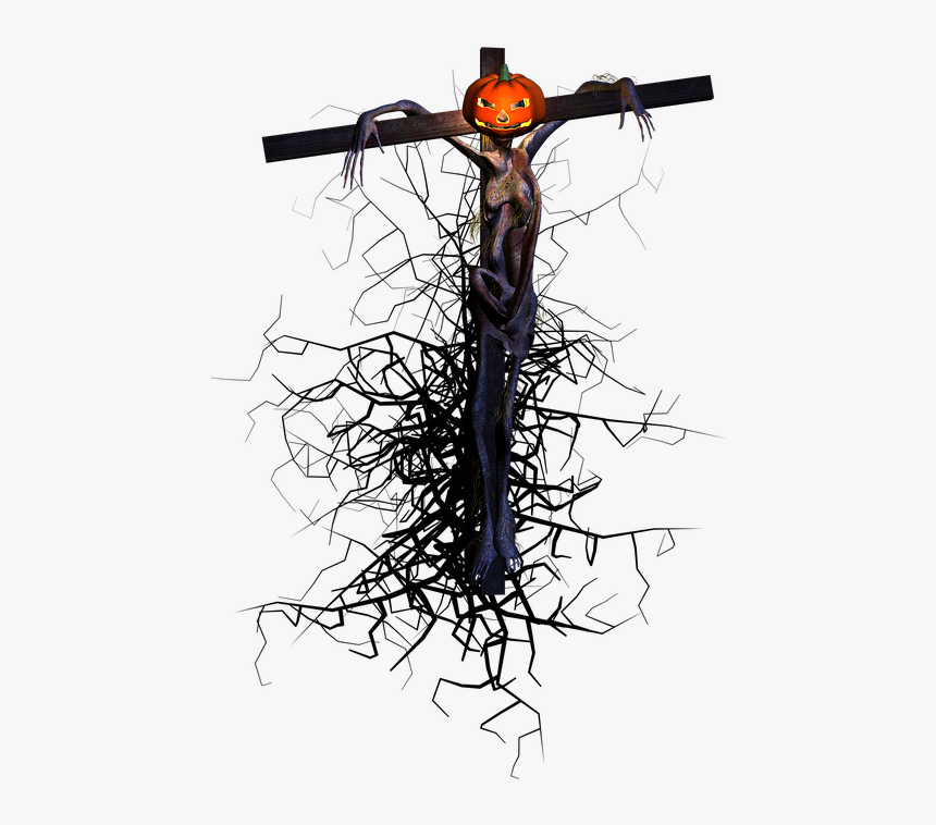 Halloween, Scarecrow, Pumpkin, Fantasy, Shape, 3d, - Scarecrow, HD Png Download, Free Download