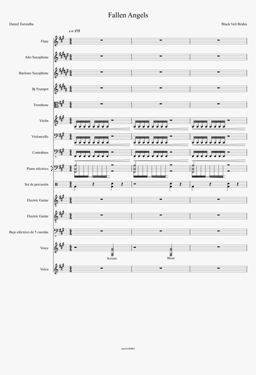 Black Veil Brides Trumpet Sheet Music, HD Png Download, Free Download