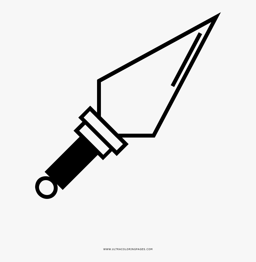 Kunai Coloring Page - Kunai Para Dibujar, HD Png Download, Free Download