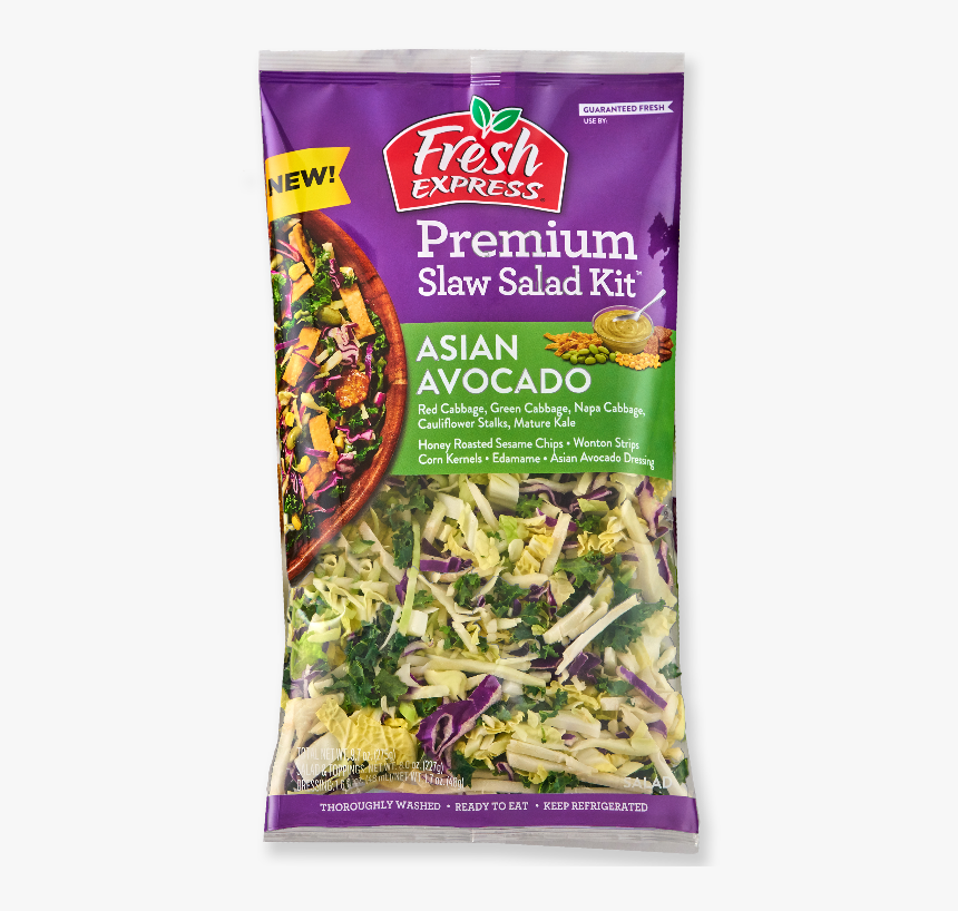Asian Avocado Premium Slaw Salad Kit - Asian Avocado Salad Fresh Express, HD Png Download, Free Download