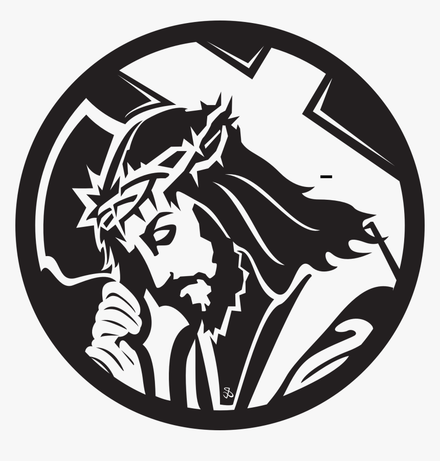 Black And White Image Freeuse Stock Jesus With Cross - Jesus Vector, HD Png Download, Free Download