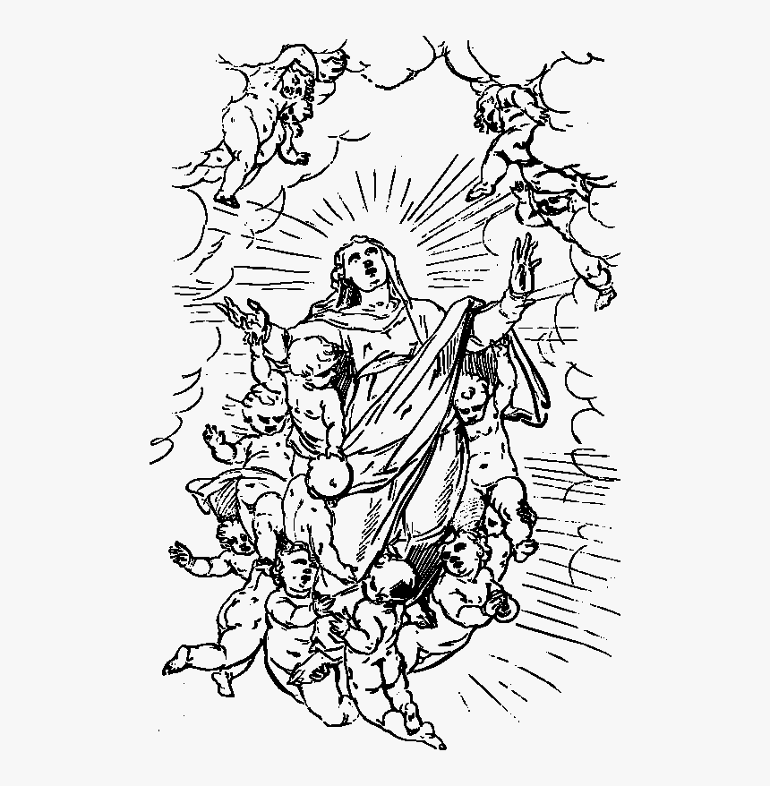 Input Angels Raising The Virgin Mary To Heaven , Png - Leviathan Outline, Transparent Png, Free Download