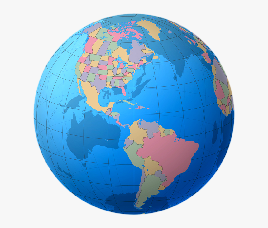 Globe Clipart Colourful - United States Of America Globe, HD Png Download, Free Download