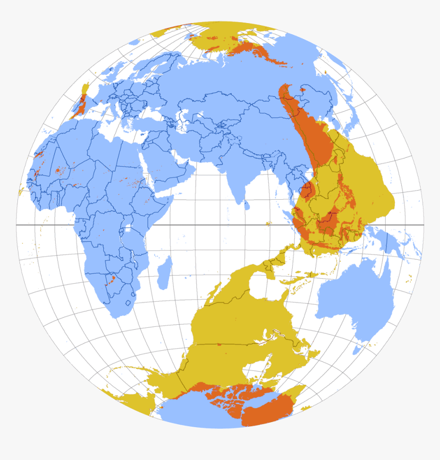 Map Of Antipodes Of The Earth, In Lambert Azimuthal - Earth Antipodes, HD Png Download, Free Download