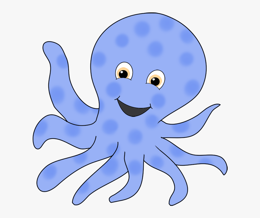 Blue Ringed Octopus Smiling - Transparent Background Octopus Clipart ...