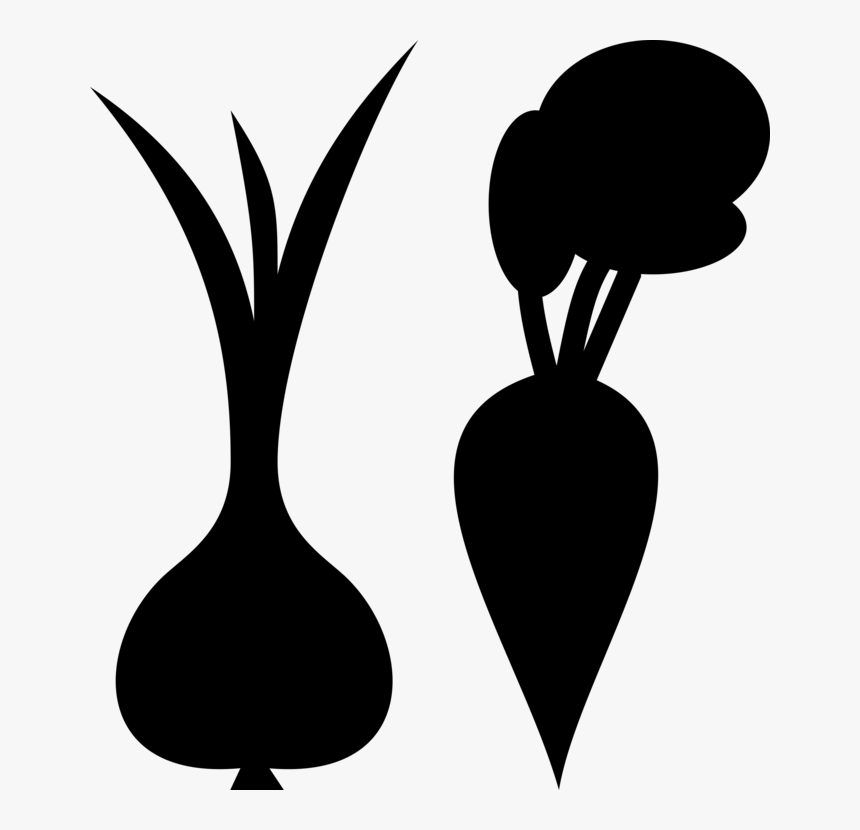 Plant,silhouette,neck - Black And White Onion Vector, HD Png Download, Free Download