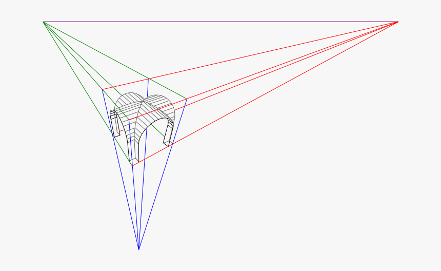 744px 3 Point Perspective 1 Px Line - Perspectiva 3 Pontos De Fuga, HD Png Download, Free Download