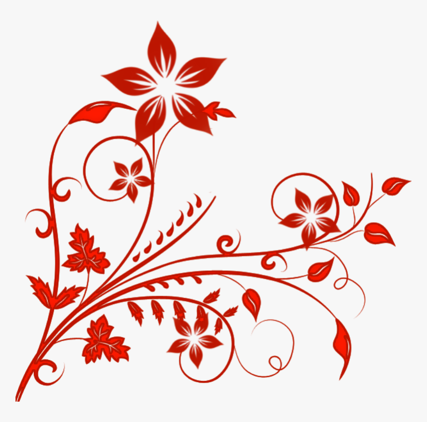 Transparent Swirls Png - Red Floral Designs Png, Png Download - kindpng