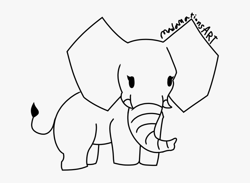 Pink Elephant Lineart - Elephant Base F2u, HD Png Download, Free Download