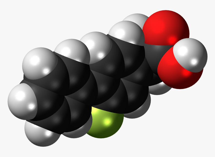 Tarenflurbil Molecule Spacefill - Illustration, HD Png Download, Free Download