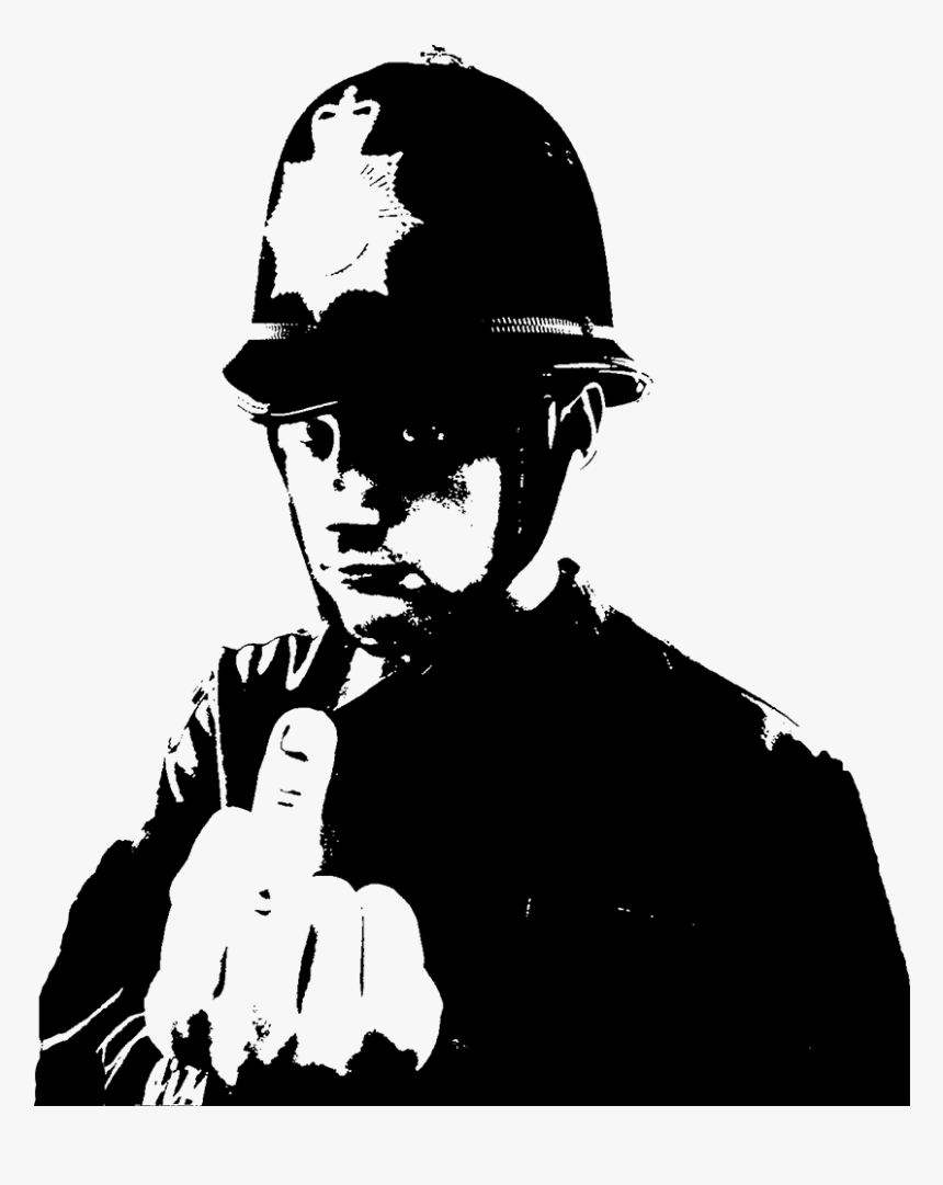 Banksy Streetart Graffiti Police Painting Art Banksy Rude Copper Hd Png Download Kindpng