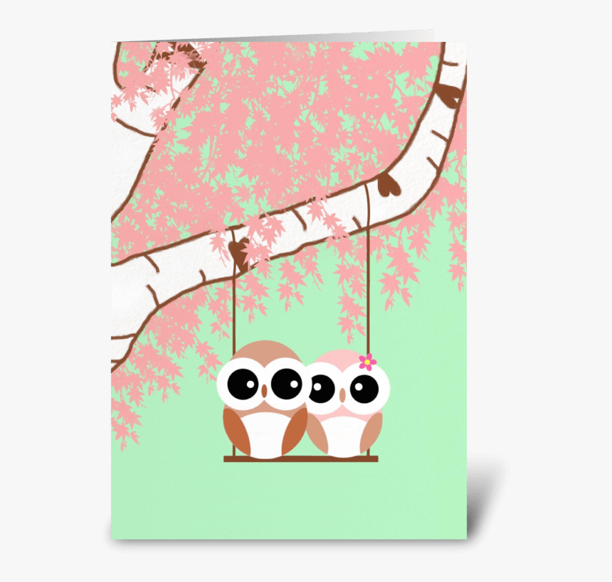 Tree Swing Greeting Card - Cartoon, HD Png Download, Free Download