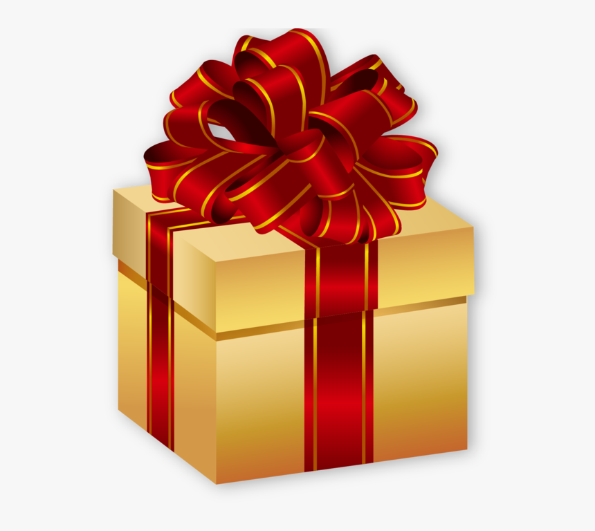 Box With A Present With A Red Bow - Gift Box Hd, HD Png Download, Free Download