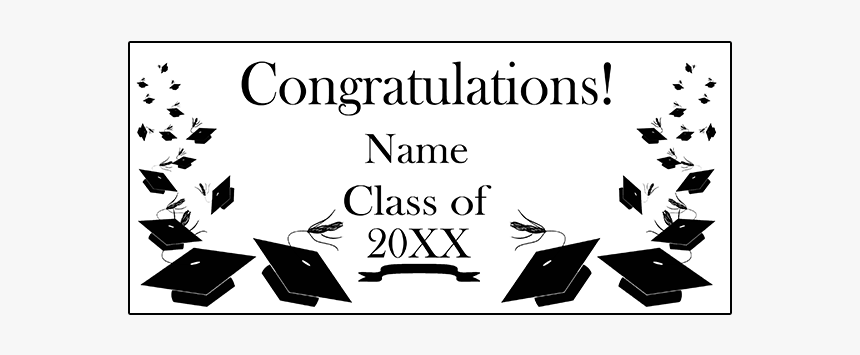 Click For Larger Picture Of Personalized Black Mortarboard - Calligraphy, HD Png Download, Free Download