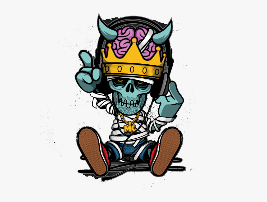 Hip Skull Rapper Illustration Graffiti Hop Cartoon - Cartoon Hip Hop Art, HD Png Download, Free Download