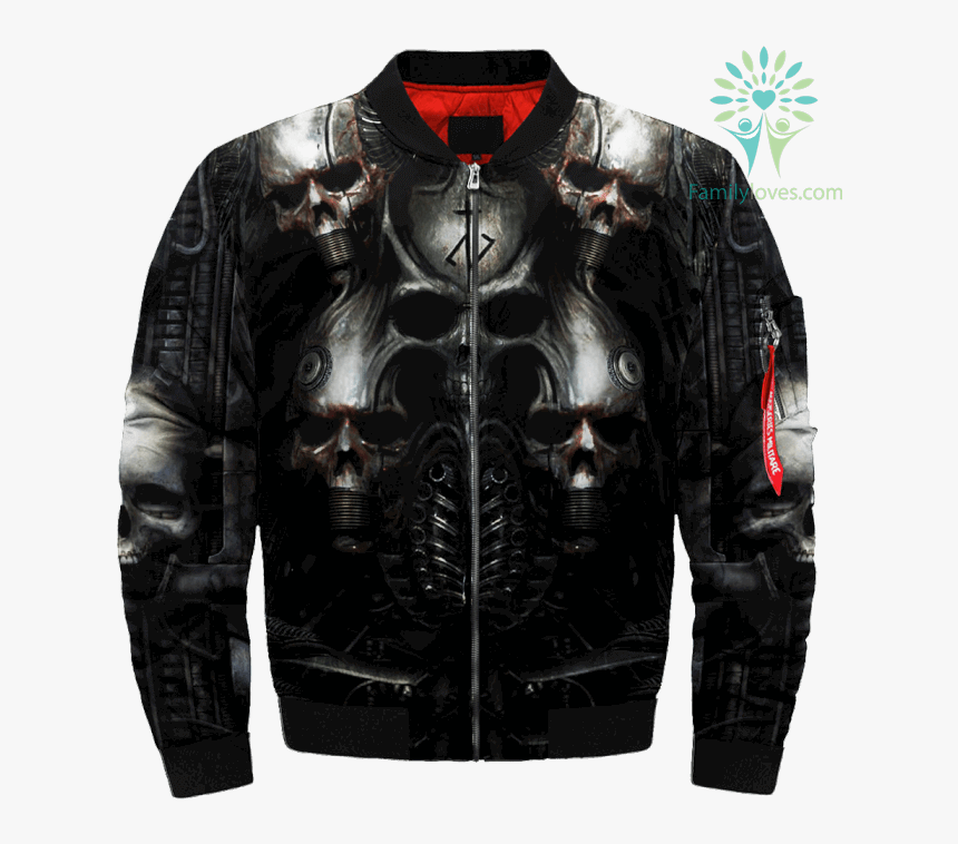 Metal Skull Over Print Jacket %tag Familyloves - Jacket, HD Png Download, Free Download