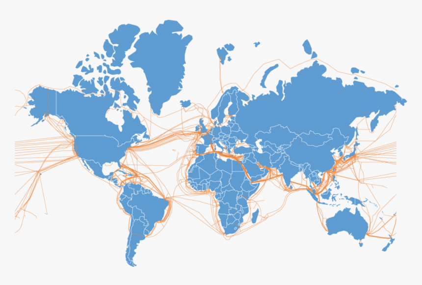 Fiber Optics Map World, HD Png Download, Free Download