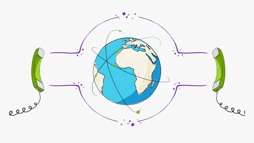 Voice Over Internet Protocol Bithium - Globe, HD Png Download, Free Download