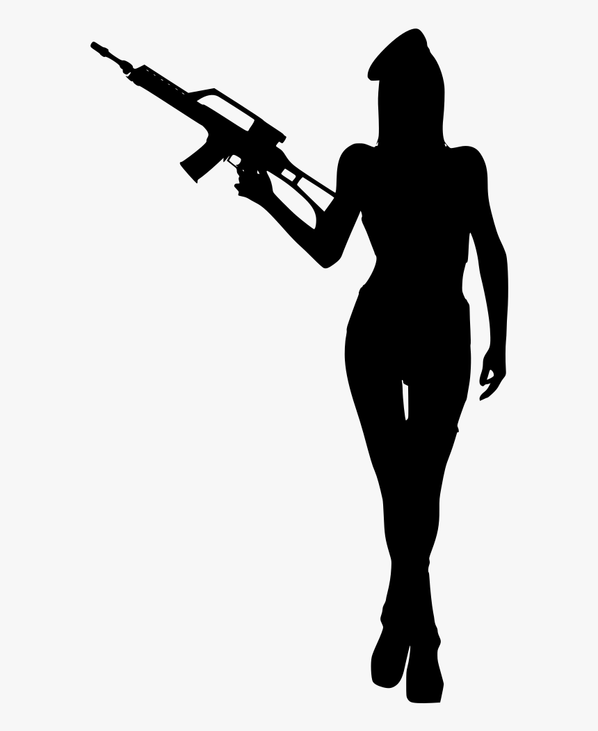 Transparent Gun Silhouette Png - Girl With Gun Silhouette Png, Png Download, Free Download