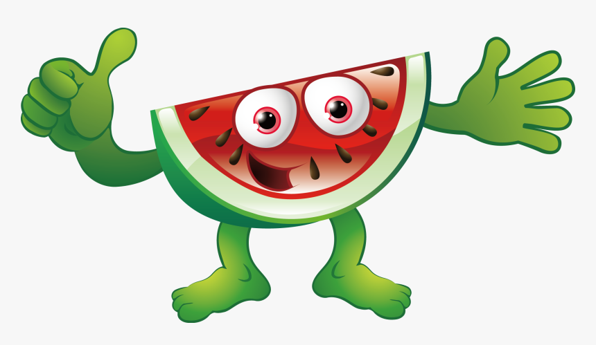 Watermelon Guyfood Clipartart - Imagenes De Frutas Caricaturas, HD Png Download, Free Download