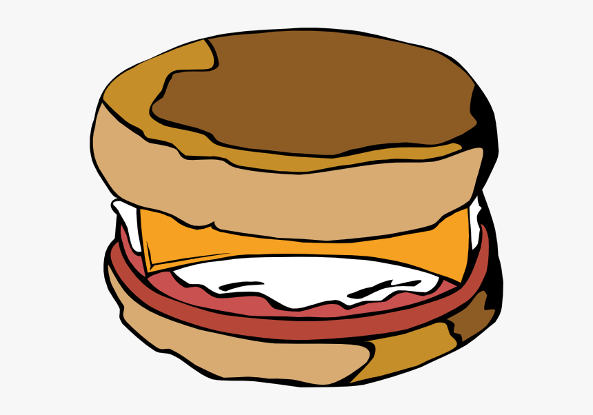 Egg On Muffin Svg Clip Arts - Breakfast Sandwich Clipart, HD Png Download, Free Download