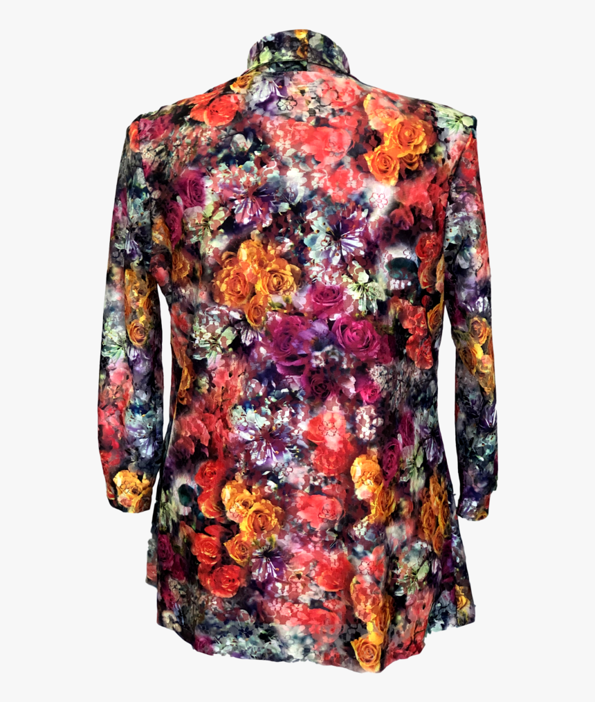 Bright Floral Print Stretch Lace Jacket For Missy And - Blouse, HD Png Download, Free Download