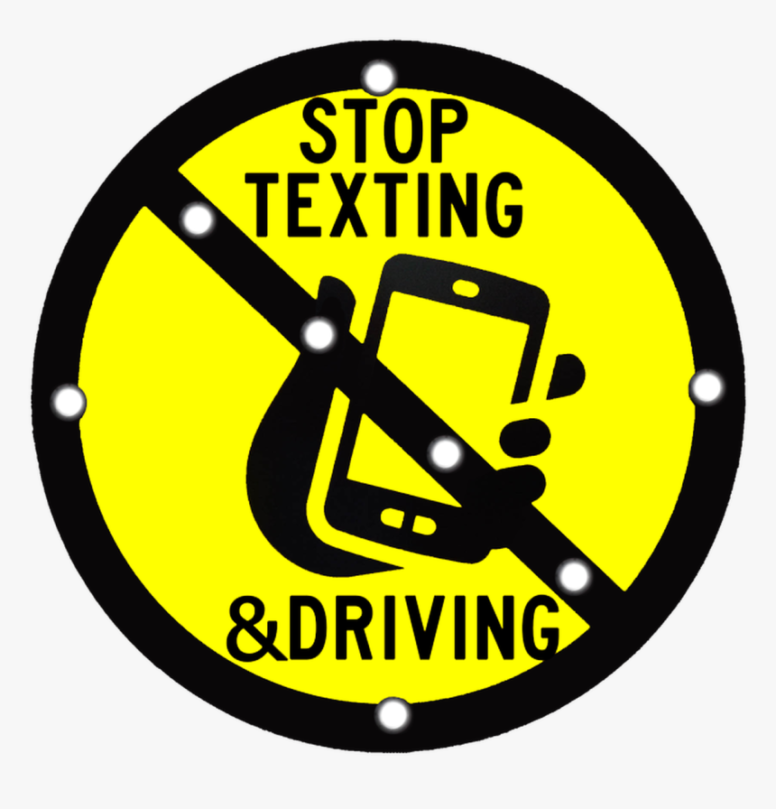 Stop Texting & Driving Led Solar Flashing Sign - Nut Free Zone Anaphylaxis, HD Png Download, Free Download