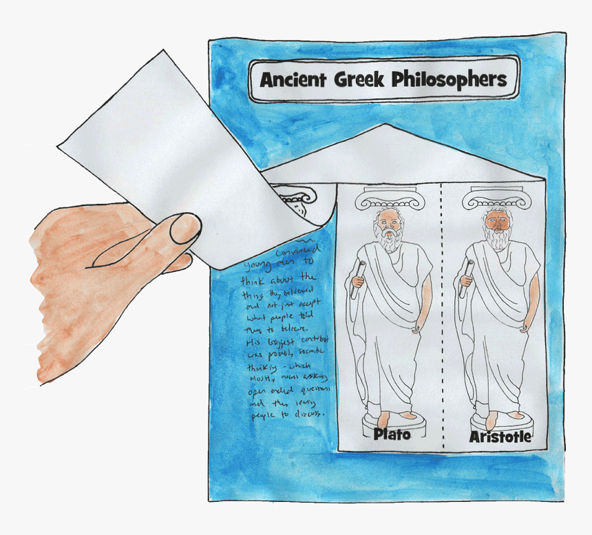 Ancient Greek Philosophers Notebooking Page - Cartoon, HD Png Download, Free Download