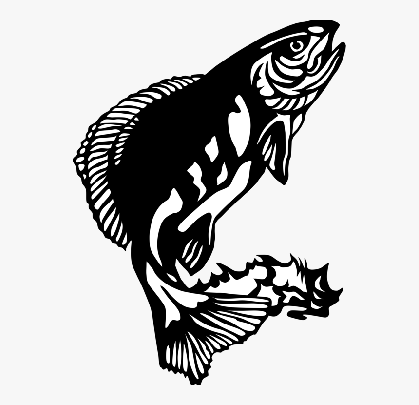 Png Black Bass Fishing Rod - Fish Clip Art, Transparent Png, Free Download