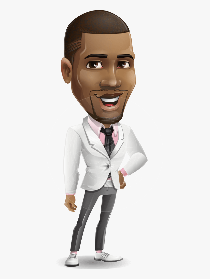 Stylish African American Man Cartoon Vector Character - Cartoon, HD Png ...