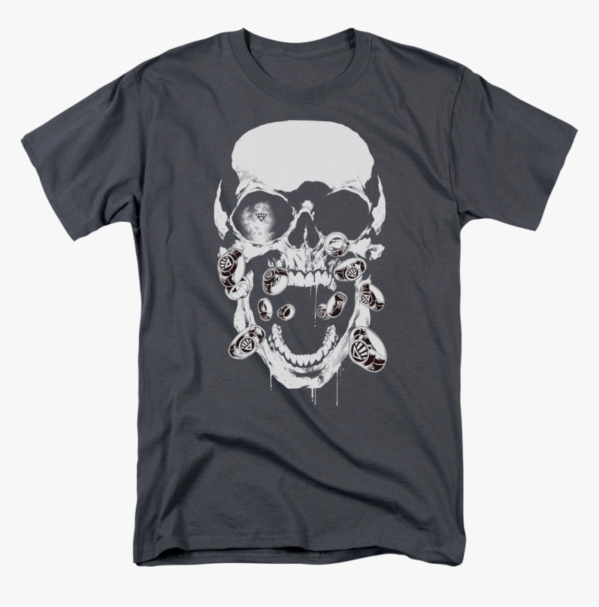 Black Lantern Skull Dc Comics T-shirt - T-shirt, HD Png Download - kindpng