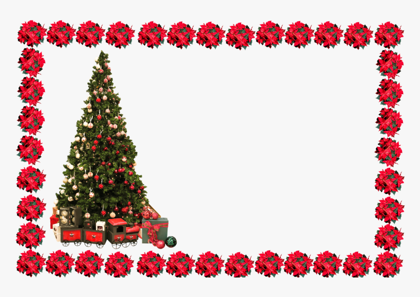 Christmas Frame With Tree - Transparent Background Christmas Picture Frame,  HD Png Download - kindpng