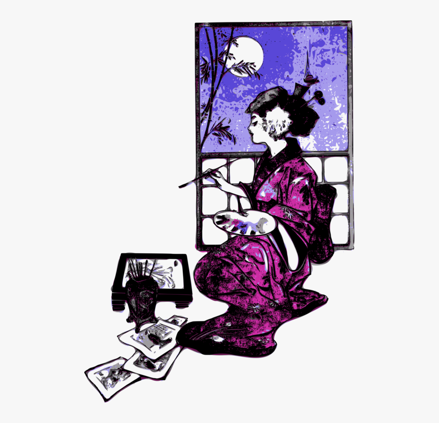 Human Behavior,woman,art - Geisha Png, Transparent Png, Free Download