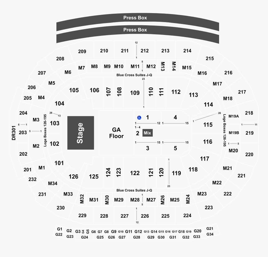 Little Caesars Concert Seating Chart, HD Png Download, Free Download