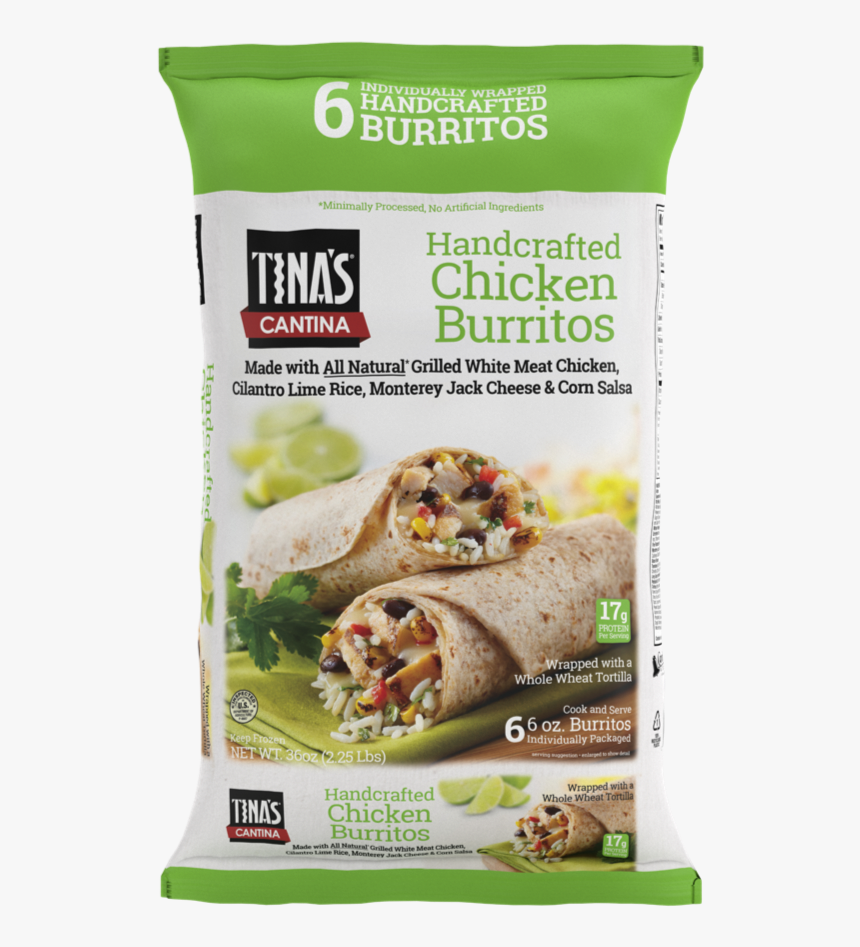 Tina"s Cantina All Natural Burrito 6ct - Tina's Chicken Burritos, HD Png Download, Free Download