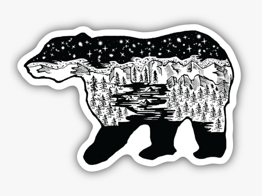 Bear Scene Sticker - Illustration, HD Png Download, Free Download