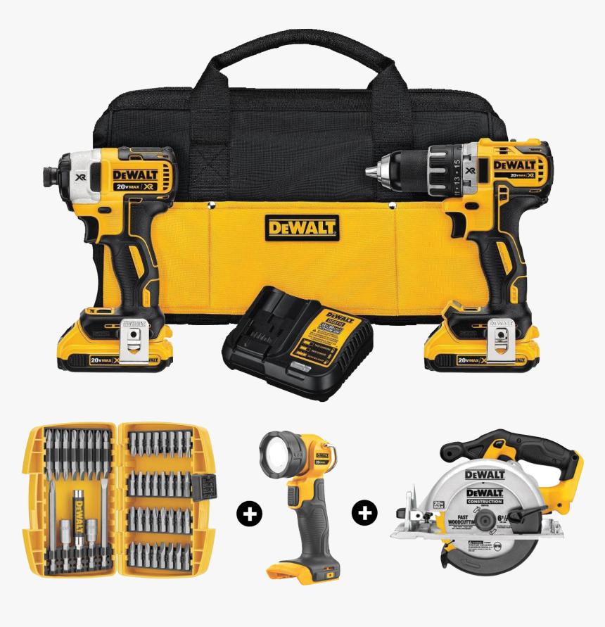 Dewalt 20 Volt Max 2 Tool Power Tool Combo Kit With, HD Png Download, Free Download