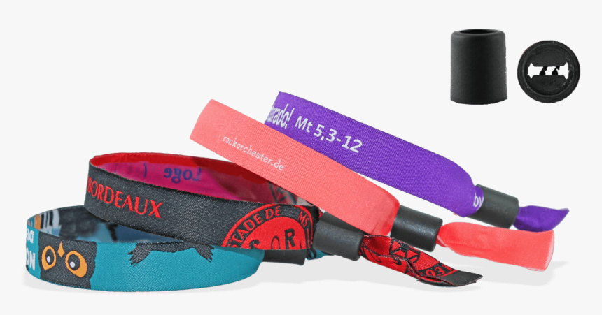 Woven Wristbands With Plastic Sliding Clip Closure, - Braccialetti Identificativi In Tessuto, HD Png Download, Free Download