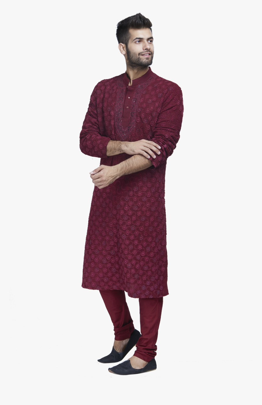 Embroidered Maroon Kurta Set - Gentleman, HD Png Download, Free Download