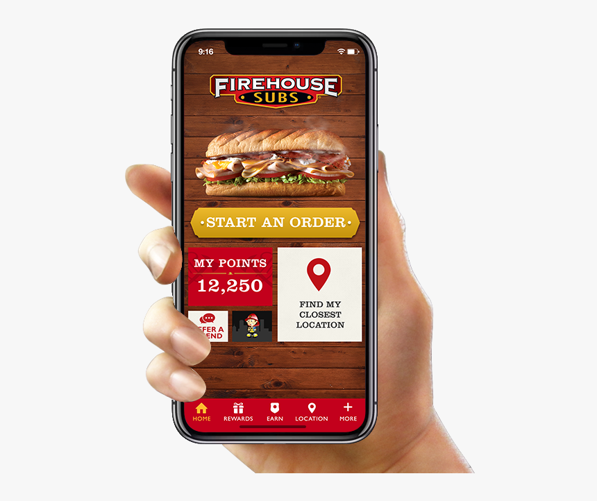 Mobile Hand - Firehouse Subs, HD Png Download, Free Download