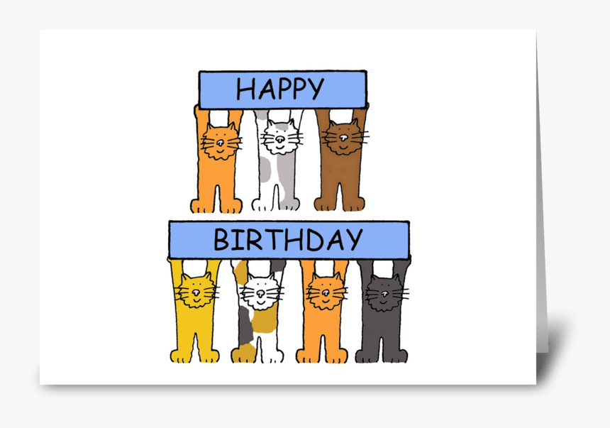 Happy Birthday Cartoon Cats - Feliz Cumple Años Bff, HD Png Download, Free Download